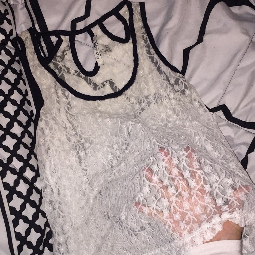 See thru lace blouse